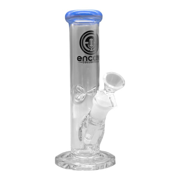 8" Mini Straight Tube Bong w/ Ice Pinches