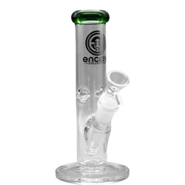 8" Mini Straight Tube Bong w/ Ice Pinches