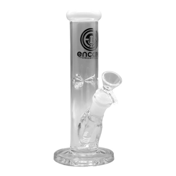 8" Mini Straight Tube Bong w/ Ice Pinches