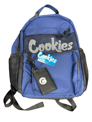 Cookies Stasher Navy Blue Backpack with Wallet
